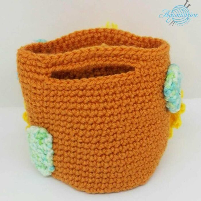 Cestino Arancio con Pulcino Giallo Amigurumi 2