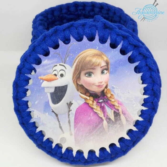 Cesto Decorativo "Frozen" con Coperchio in Legno - Olaf e Anna