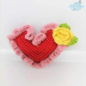 cuore rosso e rosa amigurumi