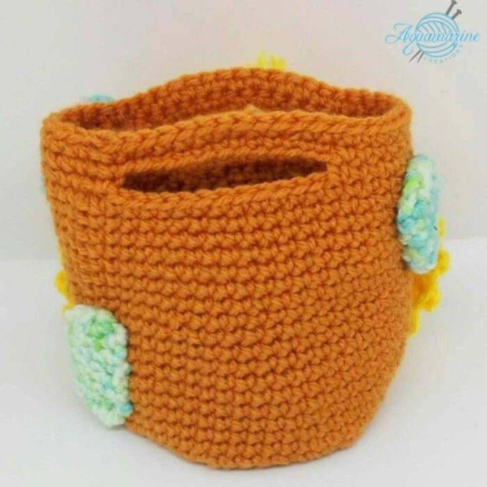 Cestino Arancio con Pulcino Giallo Amigurumi 2 Cestino Arancio con Pulcino Giallo Amigurumi 2