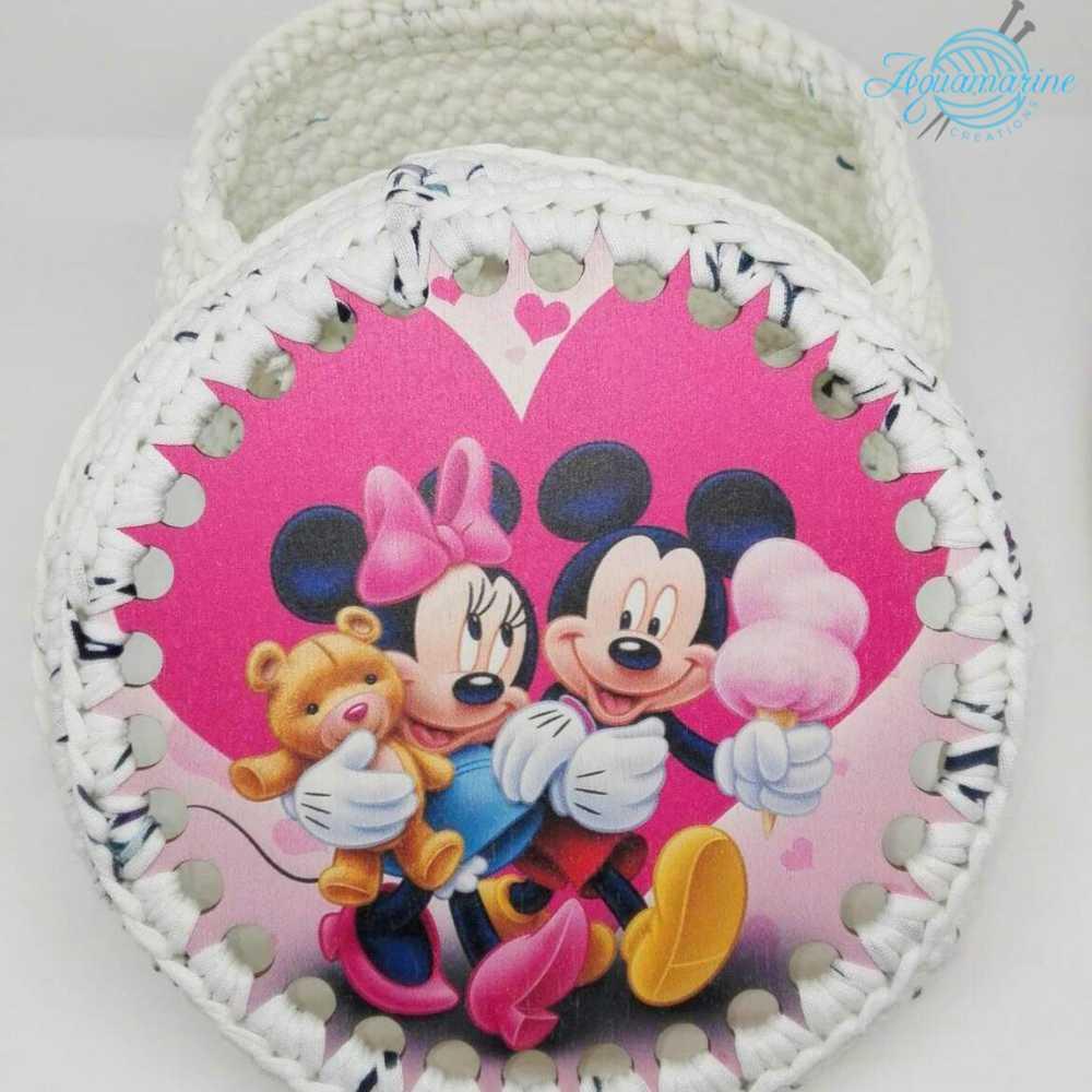 Cesto in Fettuccia Bianca e Grigia Cesto in Fettuccia Bianca e Grigia